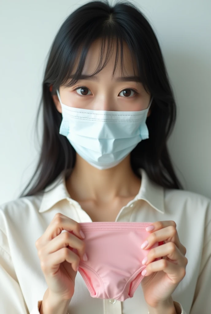 Girl with a vibrator, junior high school student with too big, , sleeping on bed, plump, closing eyes, falling down, yawning, excitement, mask,