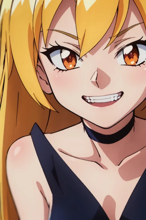 Woman, 1girl, cabelo loiro, blonde hair, cabelo longo, power \(Csm\), olhos amarelos, serrated teeth, sharp teeth, pointed teeth, symbol-shaped pupils, pupilas em forma de cruz, sorriso maldoso, imagem espetacular, rosto corado, cena de corpo inteiro, completely naked, totalmente nu, peito pequeno, chifres, chifres vermelhos, (Antecedentes detalhados: jardim, Noturno, fora), standing pose, corpo molhado, pele brilhante, rosto detalhado, olhos detalhados, anatomia perfeita, Bichana para amostra, virilha inchada, cowboy shot, dynamic pose, Illustration of perfection, Dynamic, altamente detalhado, de frente para o espectador, obscene expression, CIMA POV, estilo quadrinhos, analogue style, illustration, arte linear