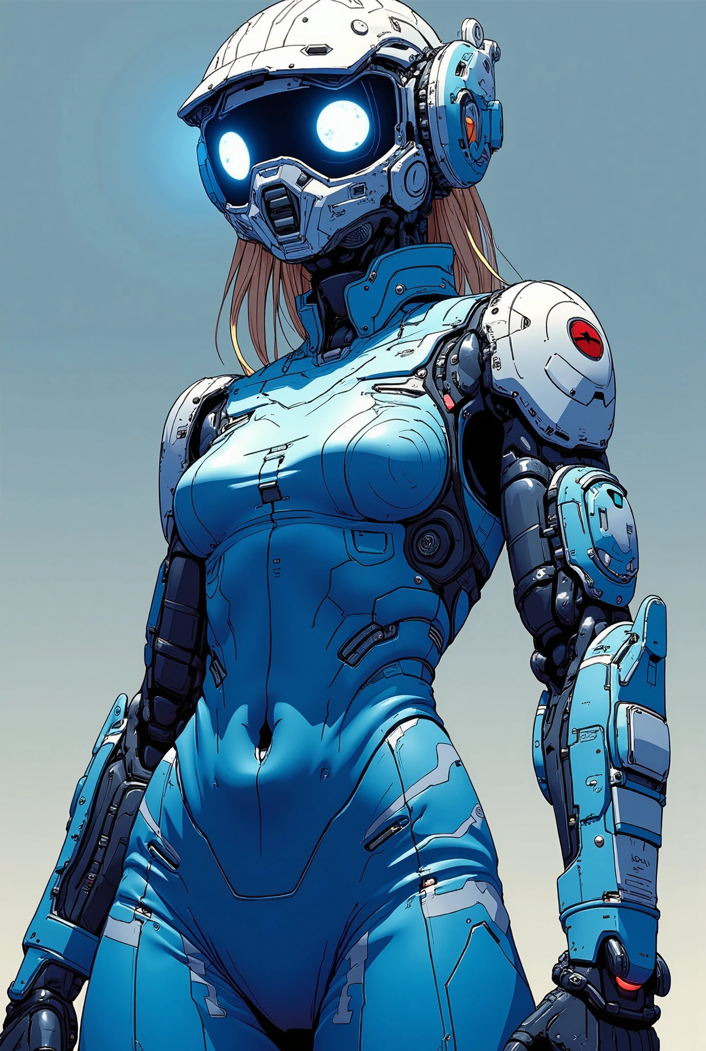 (masterpiece:1.2,Outstanding quality,Mirror-like,Movie Experience,Best Illustration:2.0),Ultra-high resolution,Looks super detailed,8K,wallpaper,(Super sexy make-up:0.5),(muscle:2.0),(1 female:2.0),(oversize breasts:1.8),(Sagging breasts:1.5),(Space Bounty Hunter:2.0), (A prosthetic right arm with a heavy duty arm 2.0),(Space Force Blue Bodysuit:2.0),Abstract space helmet,(Cyberpunk:2.0),(Science Fiction:2.0),(Visual Effects:2.0),(Upper body close-up:2.0),(Dynamic:2.0),(serious:2.0),Full moon shaped holographic eyeballs in both eyes,(Holographic ball close-up:2.0),(Shining Effect:2.0),(Science Fiction动漫吸睛:2.0),(Dynamic poses:2.0),Power display pose,Gravure pose,