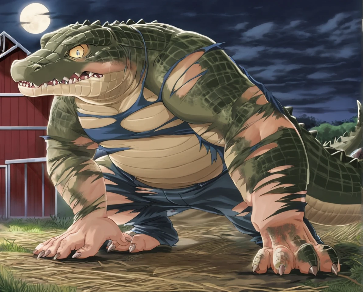 nj5furry, sweat drops, zenberu gugu, scalie, reptile, scar, anthro, crocodilian, male, solo, green body, scales, hi res, crocodylid, clothing, facial scar, muscular, green scales, teeth, zenberu gugu, masturbation, erection, large penis, big dick, anal, anal dildo, ejaculation, cum, cumshot, massive ejaculation, composition looking up from directly below, crawling, on all fours, pink penis, huge penis, fellatio, oral, blowjob myself