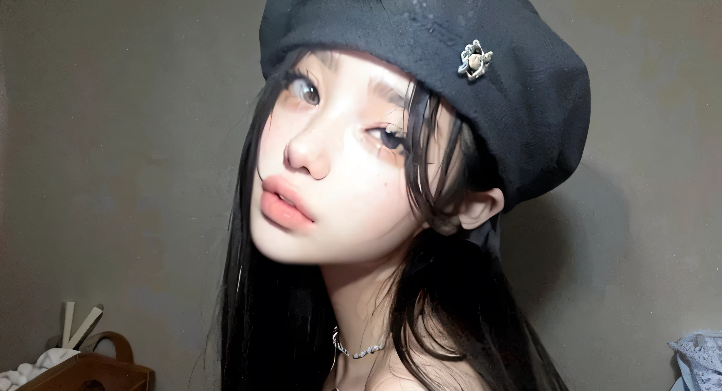 blonde woman with long hair and piercings posing for a photo, with black long hair, with long black hair, perfect white haired girl, ava max, tifa lockhart with black hair, pale porcelain white skin, anime girl in real life, with black hair, extremely black hair, very black hair, with long black hair, her hair is black