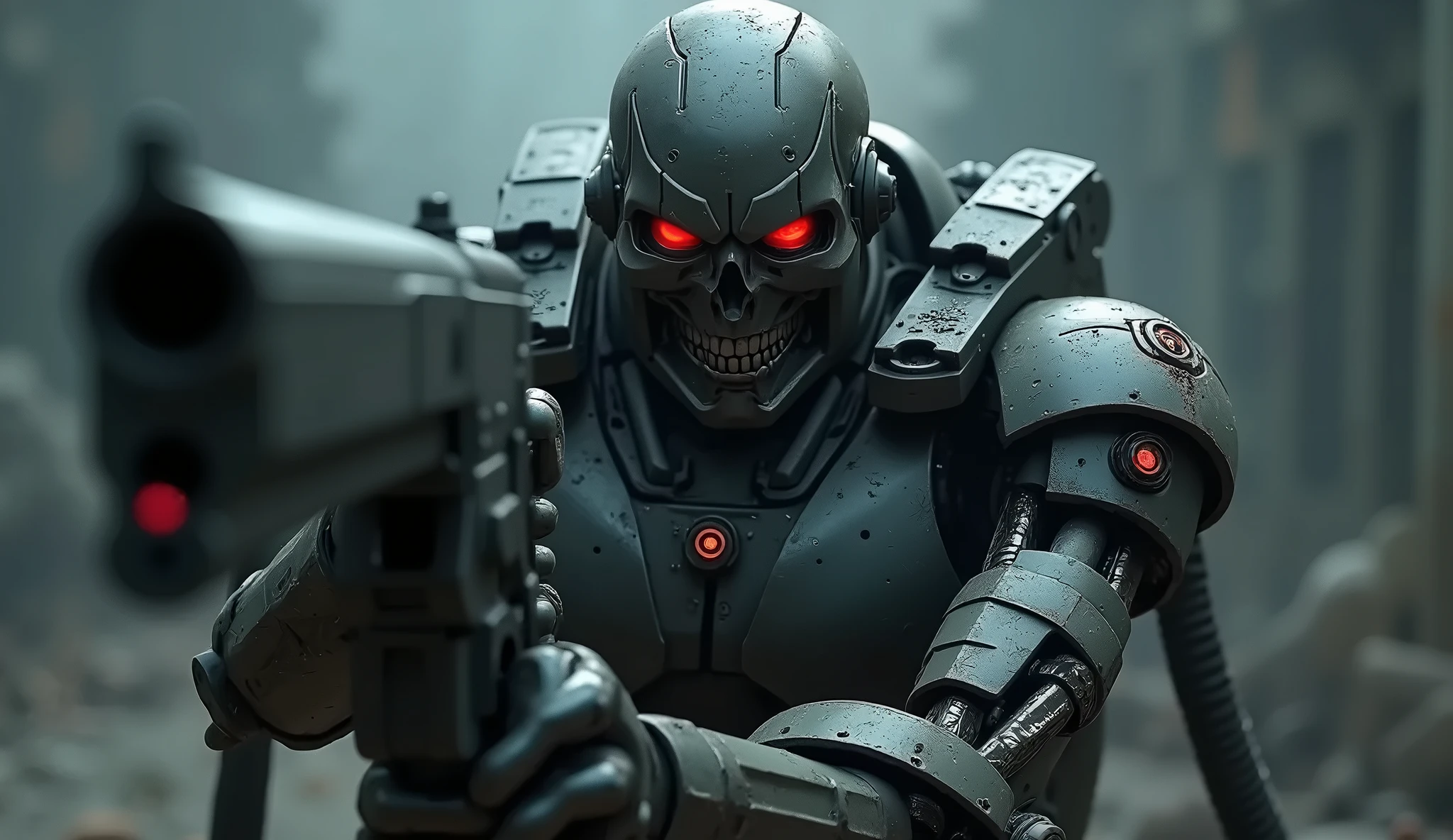 Cryborg head man, eyes of fire, strong and muscular, whole body, street with rage, backpack, realistic epic, photo, faded, complex things around, intricate background, soaked, neutral colors, (((((HDR)))), ((((soft colors)))), intricate scene, artistic station, intricate details, vignette