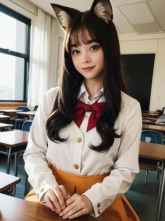 japanese woman、high school girl、long hair、classroom、Selfie、Changing clothes、spread legs、Plump