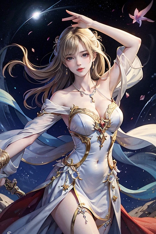 (((Distance from large breasts、Breast sagging、Low-cut,Cleavage ,Wide hips,)))((Long legs)),Hourglass figure))