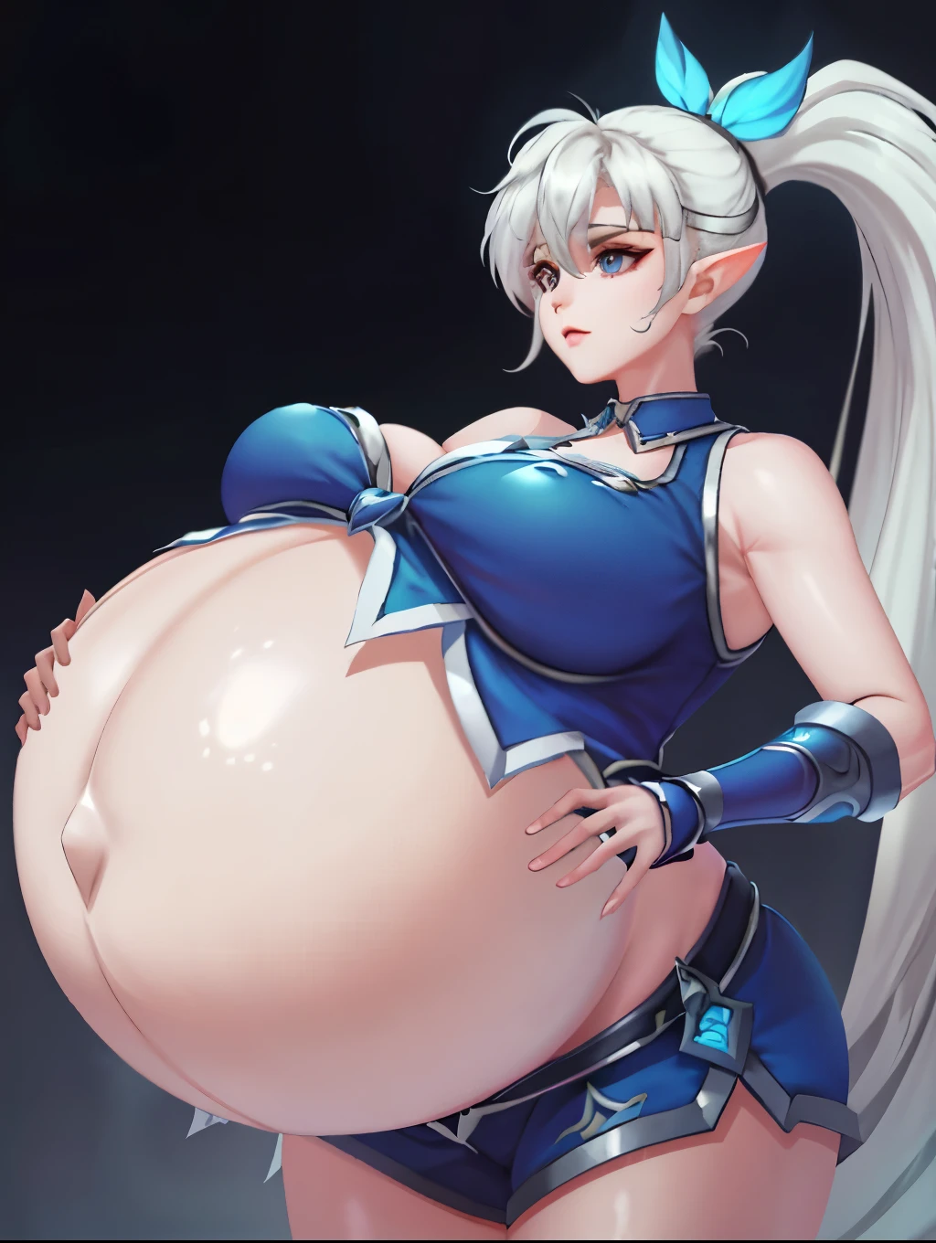 White ponytail hair,Big Baby Bump pregnant , Big , nipple, cum,16 years girl, Big pregnant Belly, Big Pregnant girl, Largest Belly of Pregnant, Huge Pregnancy Belly, blue eyes, huge 9 months Pregnancy Belly, Miya from Mobile Legends Bang Bang