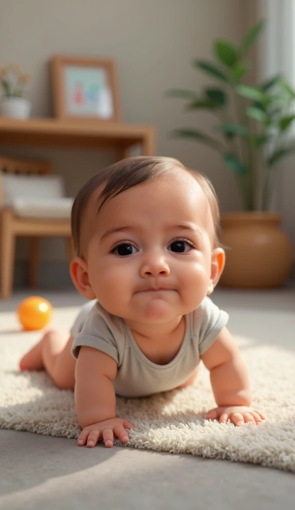 there is a four month old baby sitting on the floor with a diaper, beautiful black, african american, sad girl, looking towards the camera, human babies, beautiful and cute, small child, sweet and innocent, full length close-up shot body, full body shot, portrait shot, ultra realistic, high resolution, professional photography, cute, 8k,