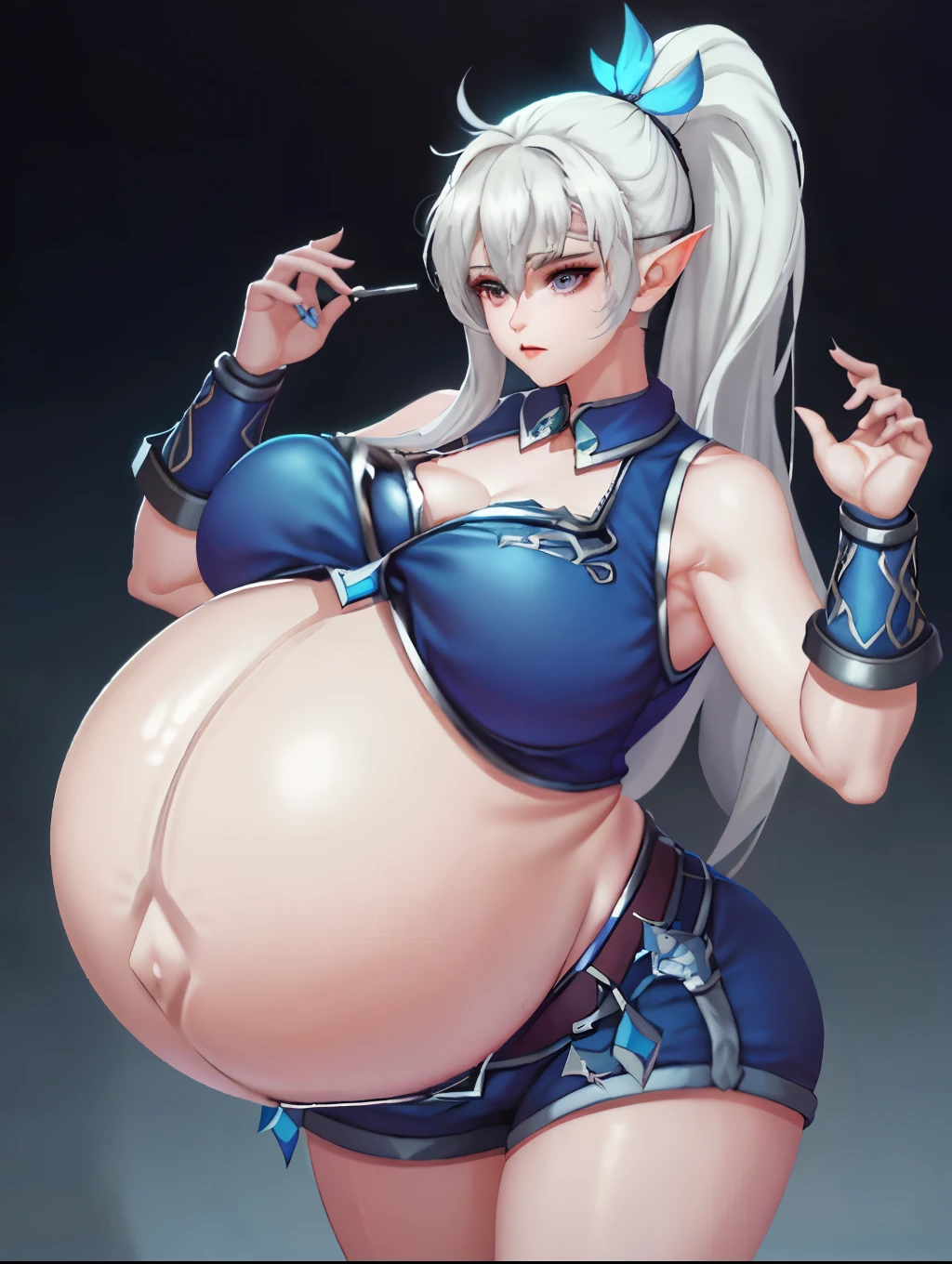 White ponytail hair,Big Baby Bump pregnant , Big , nipple, cum,16 years girl, Big pregnant Belly, Big Pregnant girl, Largest Belly of Pregnant, Huge Pregnancy Belly, blue eyes, huge 9 months Pregnancy Belly, Miya from Mobile Legends Bang Bang