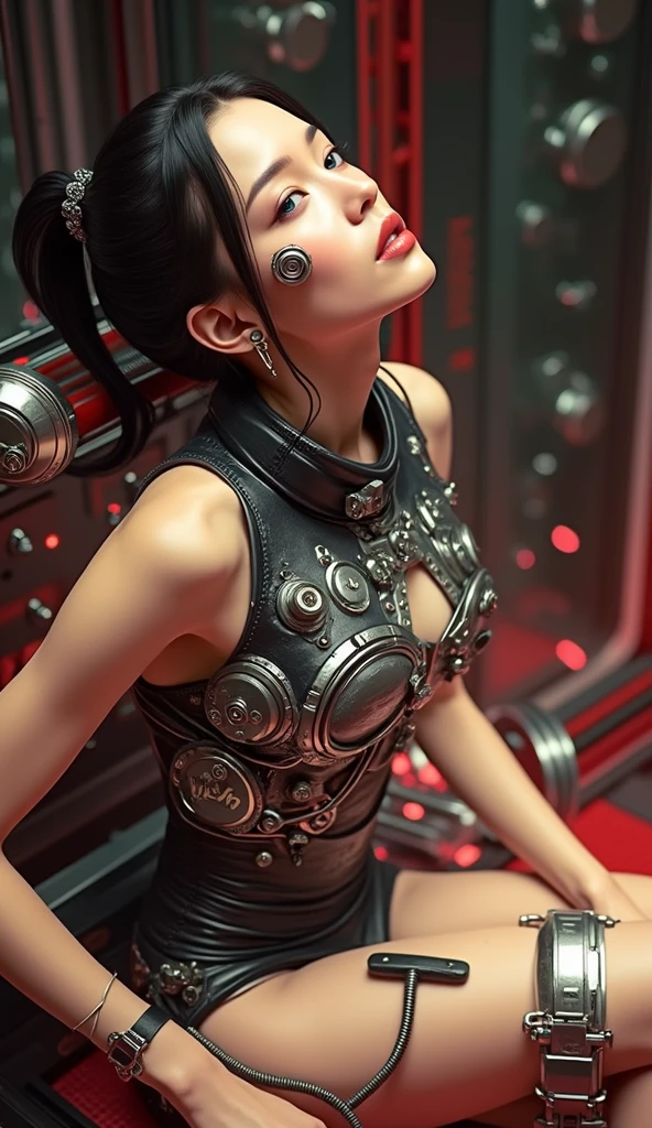 hyper realistic, highly detailed masterpiece of beautiful Pharah from Overwatch, (sitting on thrown:1.3), curvy thick body , tanned skin , black braided hair, perfect face features, thick kissable lips, golden eyes, thick eyebrows, eyelashes, thin nose, glowing eyes, thick eyeliner, golden accessories, jewelries, muscular body shape , wearing white see through nuisette , seductive look, (see-through dress:0.99), nipples, OverallDetail,