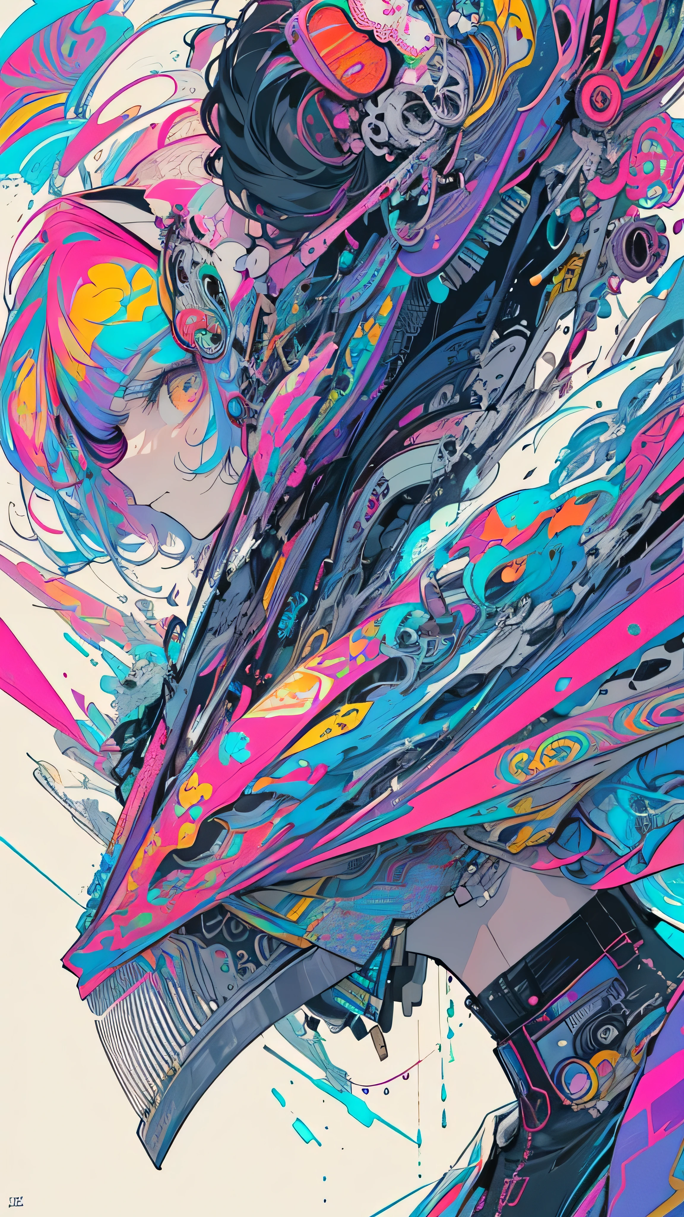 full body, 4k, masterpiece, 1girl hide head inside big glass [<lora:glasssculpture_v8:0.4> glasssculpture , translucent, transparent, reflection] shelter,beautiful [hands : fingers : legs], <lora:metal2-000004:0.8> liquid metal girl, slime girl, rainbow hair, purple eyes, cropped jacket, shirt, pants, human, underboob breasts, (own boob grab;1.2), <lora:GoodHands-beta2:0.8> , <lora:choomoranma-04:0.8> choomoranma style,  <lora:microsoft style 0623:0.8> microsoft style, mosha, Frosted Glass , <lora:spotlight:1> (purple spotlight;1.2) ,dark theme