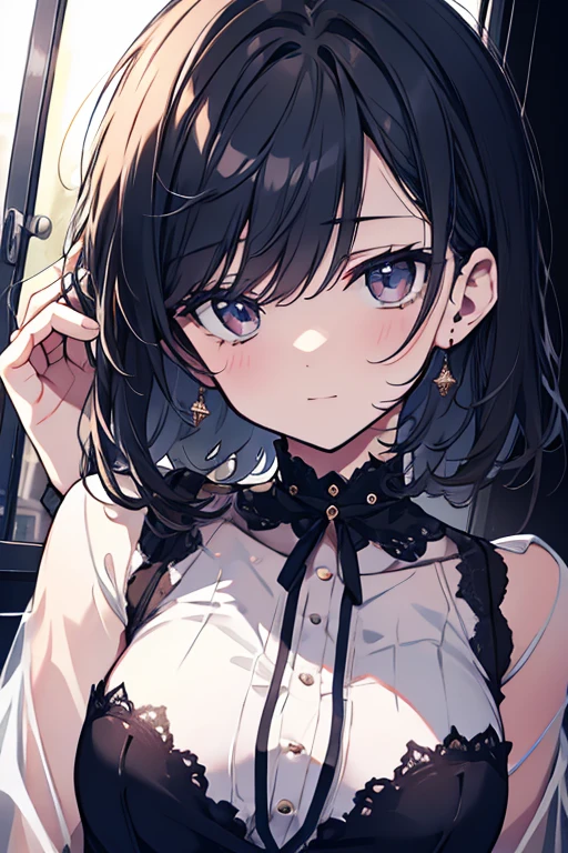 ((Highest quality)), ((masterpiece)), (detailed), One beautiful girl, Almond Eye,night,Midsummer Night's Dream,Dancing in an Illusion with You,Shining Deep Within My Heart,Moments of Eternity ,**In the summer night's dream, we dance forever**,Close up of face