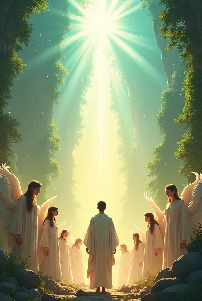 Create an illustration of what the heaven is like according to the Bible. 