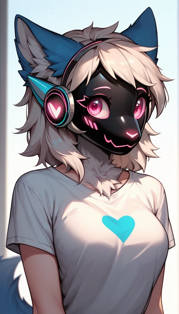 Earth pony, white mane,light blue cybernetic eyes, cybernetic body,black sclera ,black body color  long mane ,pony smiling ,horny pink heart eyes   deepthroat 