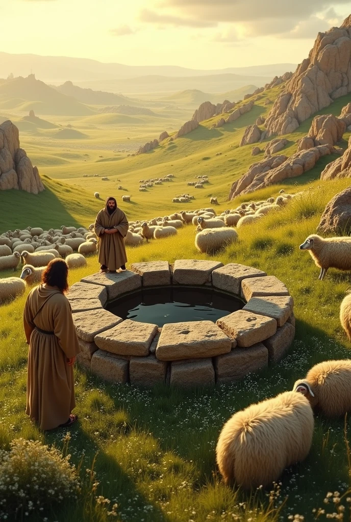 Wellspring Scripture Image Biblical history. In the field, the spring well is covered with a large ...