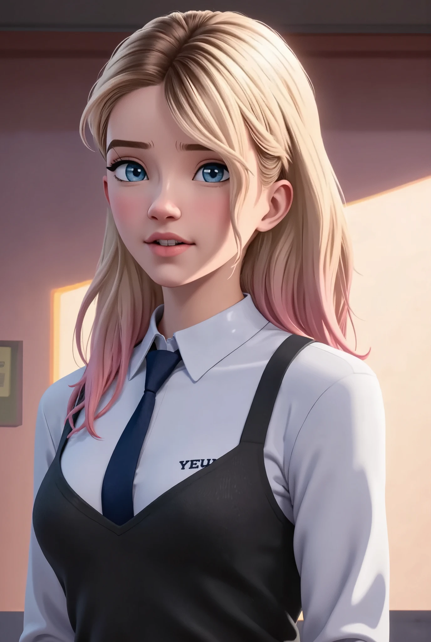 cute girl in school uniform