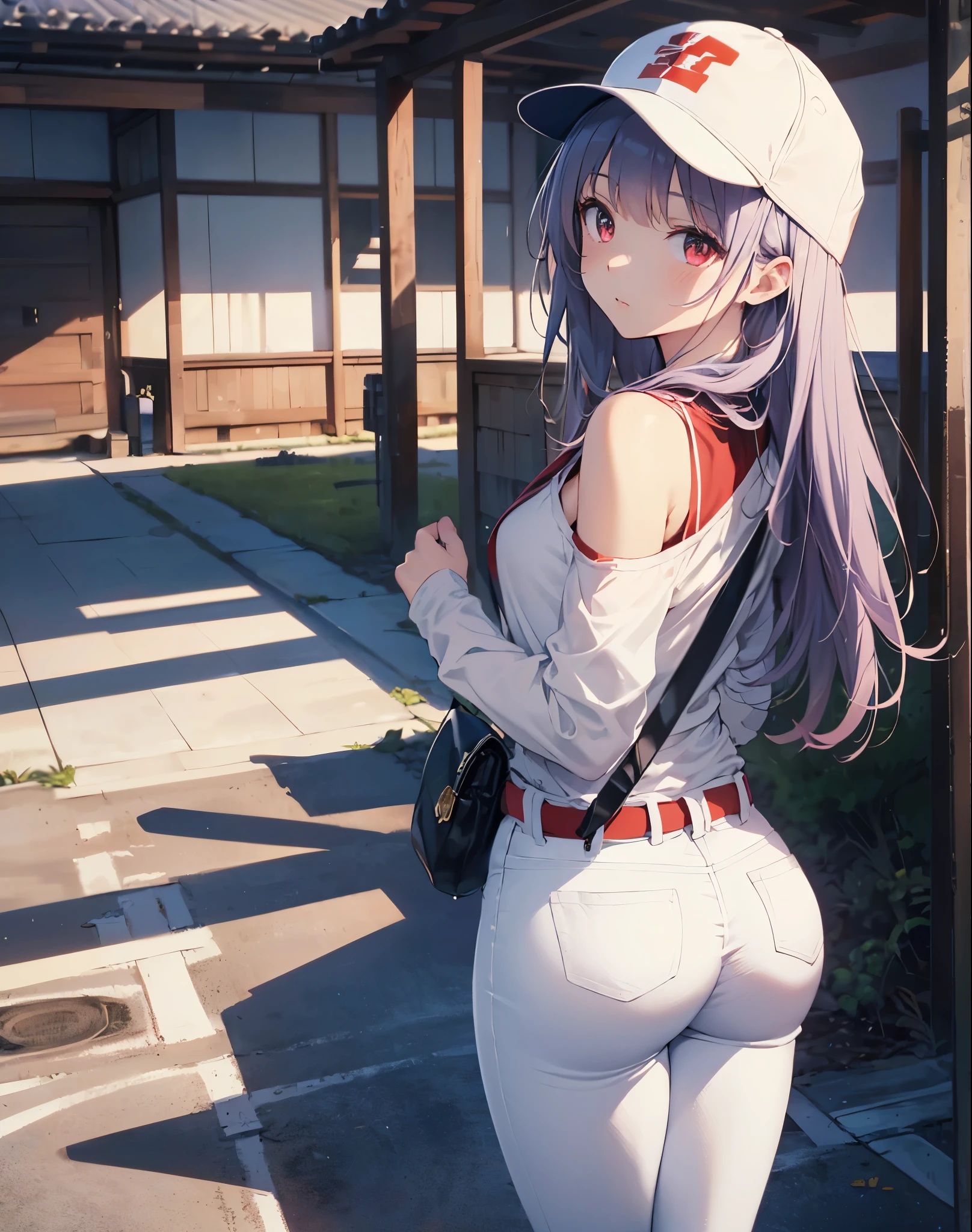 Highly detailed, High Quality, Masterpiece, beautiful, UMaySpankItOnce, 2koma, 1girl, huge ass, <lora:UMaySpankItOnce:1>, black hair, long hair, shirt, white shirt, shorts, short shorts, black shorts,