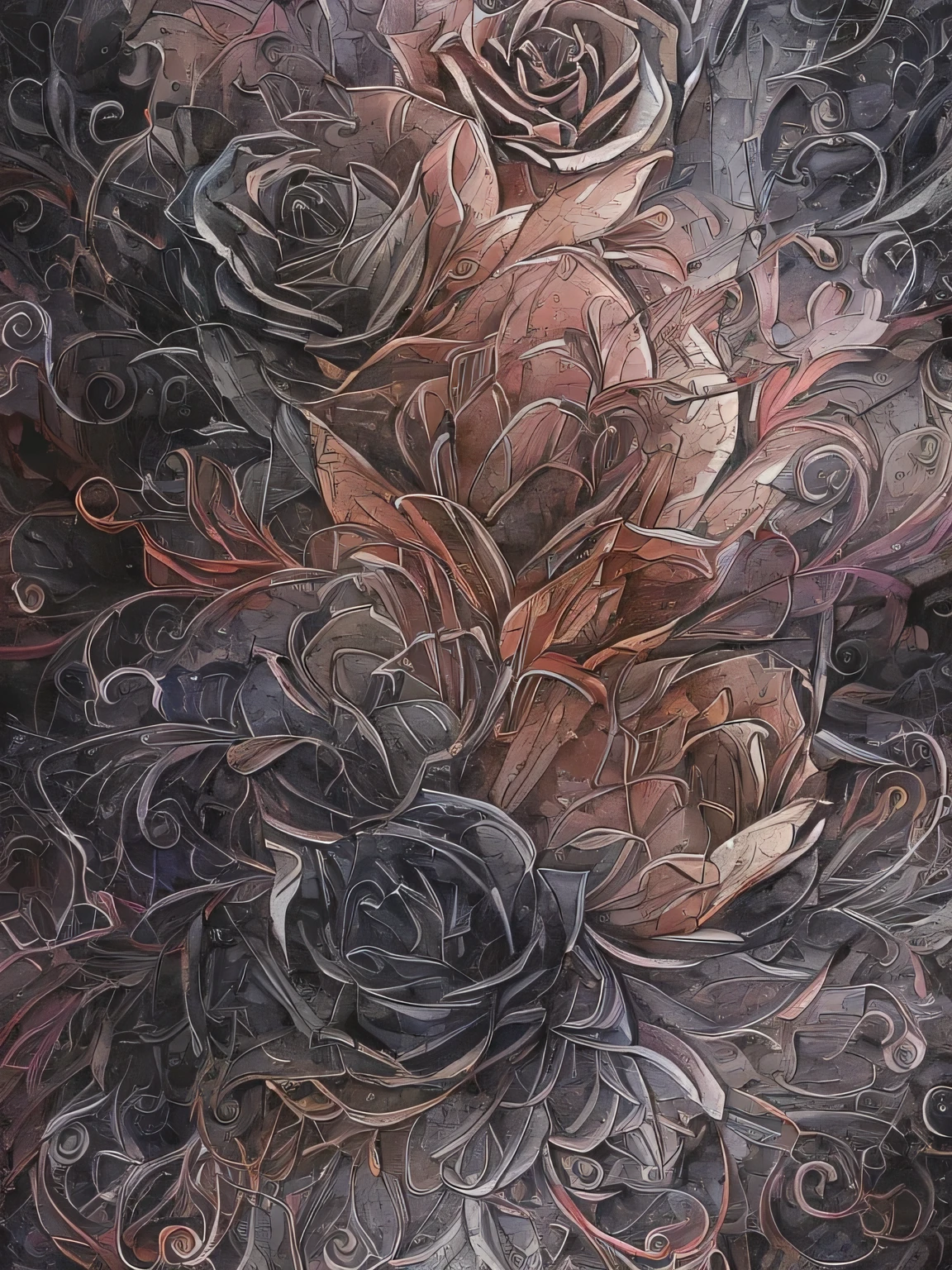 A Rose, Black rose, japanese art, japan styls, (best quality,highres,masterpiece:1.2),ultra-detailed, realistic, watercolor painting, watercolor paper, detailed brushstrokes, paint texture, vibrant colors, detailed fur abstractions, expressive brushwork, rippling water, tranquil atmosphere, light and shadow interplay, harmonious color palette,subtle gradients, impressionistic style, painterly techniques, mesmerizing depth, artistic interpretation, watercolor pigments blending.