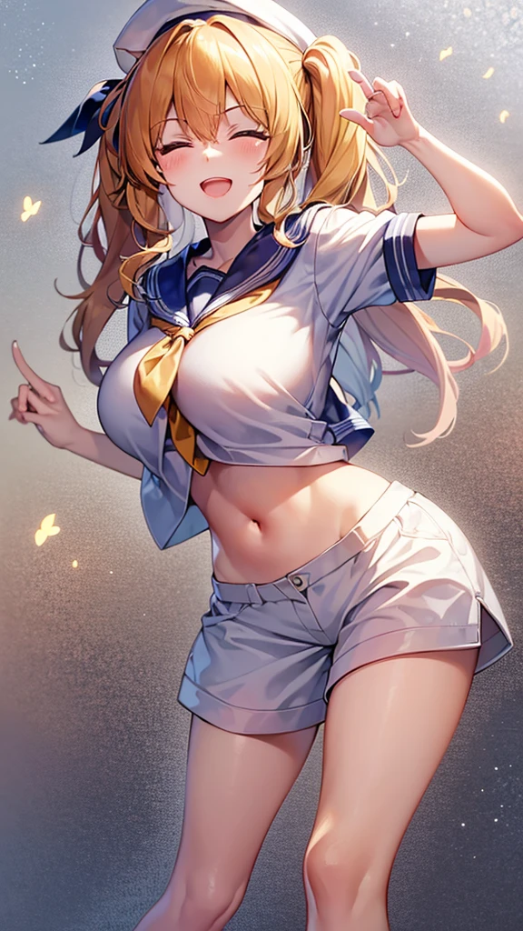Masterpiece、最high quality、high quality、High definition、High resolution、High detail、Lens flare、Ray Tracing、high qualityのテクスチャー、high qualityの影、Beautiful details、Detailed explanation、Detailed texture、Realistic facial expression、Realistic and colorful、Slender、Cinematic Light、Side light、Sharp Focus、(1 Girl:1.3)、(Intricate detailakeup、Pure Eros Face_v1:0.5)、(Details Beautiful delicate face、Detailed beautiful delicate eyes、Perfect Facial Proportions、Detailed skin、Charm)、Frustrated expression、Fancy Twin Tails、Beautiful bangs、(Two-tone gradient hair color)、slender、(Upturned beautiful breasts)、(Detailed crotch、Open crotch、Showing off your crotch)、Female juice、Experiencing orgasm、(Spread your knees and open your legs)、(Raise your arm and make a peace sign)、White front opening shirt、Crop top、Thighini skirt、Flip up、High slit、Sailor suit、socks、boots、Low-angle composition、(Take a deep breath、Work on this image step by step)