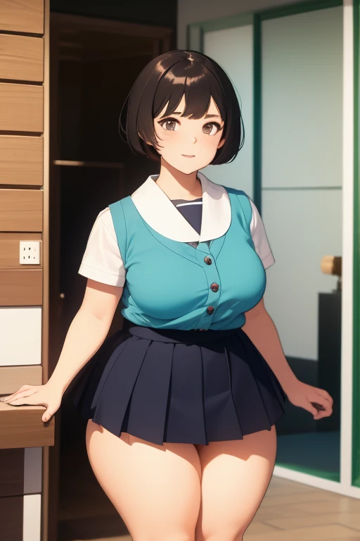 (((Pixel Perfect, Perfect in every detail,nsfw,,clothes lift,large breasts,bitch,1 girl))), alone, One girl, Ruka Sarashina, Blue Ribbon, big , (nurse), View your viewers, smile, In the room, Are standing