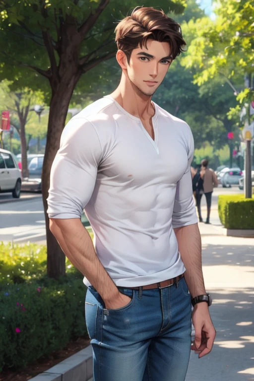 Handsome Men , Casual Wear,Park
