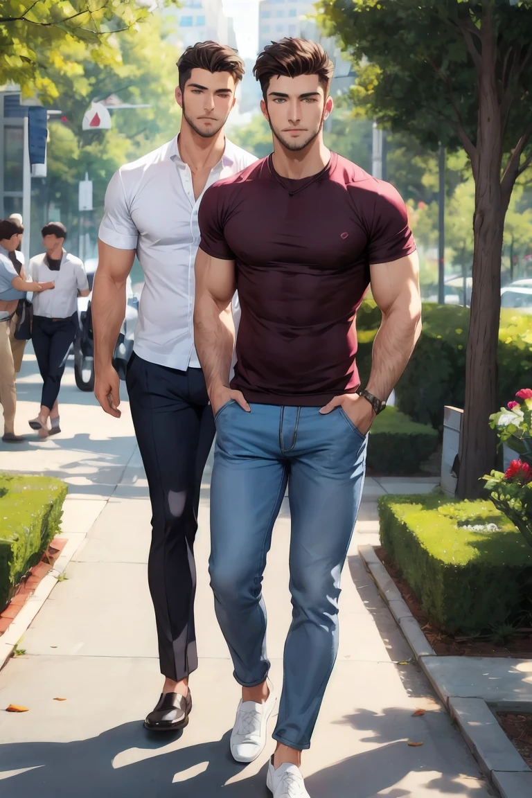 Handsome Men , Casual Wear,Park
