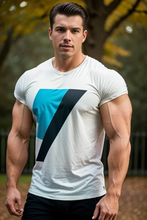 sports arena，track suit，Chinese fat man，short detailed hair，Board inches，Fat and strong，musculature，Fitness，Close your eyes and smile，Wear underwear，vests，white colors，Raised his hand，red colour，pantiess，cleanness，Armpit hairy