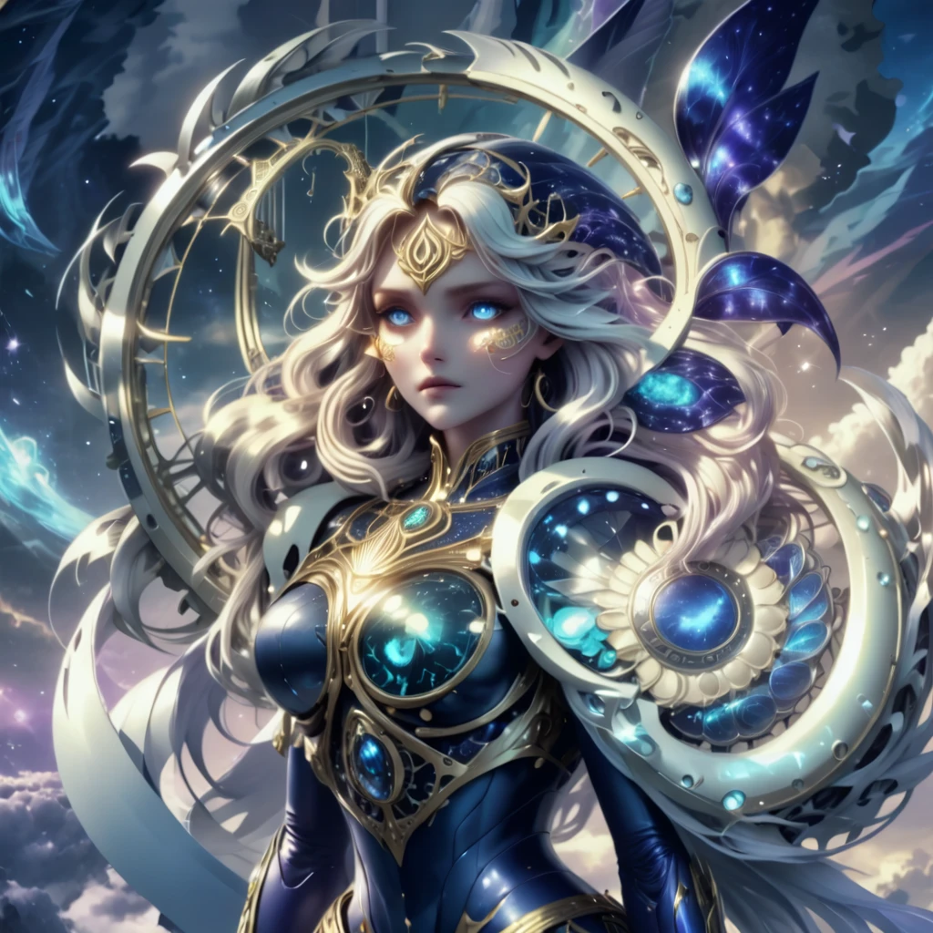 <lora:style-BaroqueAI:0.6> <lora:style-kVoidEnergy-v1:1> breathtaking masterpiece, best quality, highest quality, highly detailed, exquisite, award winning 8K digital painting of an ethereal and (incredibly beautiful female alien:1.4) with luminescent body parts that shimmer like stardust (lying gracefully on a steep cliff:1.2), casting a watchful gaze over (the galaxy:1.33), (a fluffy creature rests on her shoulder:1.4), intricate details, golden ratio, BaroqueAI, v0id3nergy, by Louis Royo