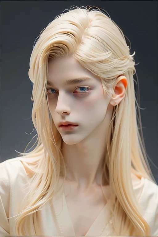 Photography, BALENCIAGA, best quality, 1 boy, man, sharp face, defined face, defined sculptural face, white skin, pale skin, white hair, straight bangs, straight hair, man coming out of coffin, coming back from the dead, forest, coffin in the forest, coming out of grave in the forest, male focus, no blouse, no top, sexy pose, coming out of the earth, dark forest, black forest, red-eyed bixos