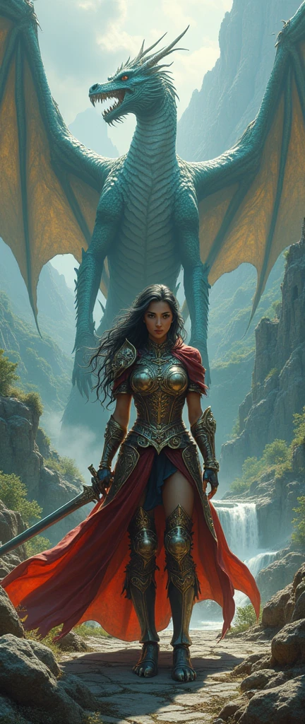 a woman in armor with a dragon on her shoulder, dragon queen, fantasy card game art, epic fantasy card game art, graphic artist magali villeneuve, artgerm julie bell beeple, queen of dragons, aly fell and artgerm, detailed fantasy art, magic : the gathering art, magic the gathering art, female lord of change