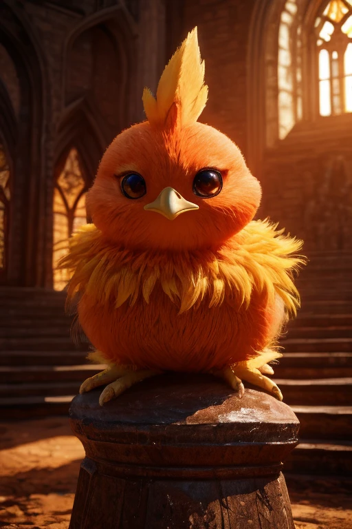 female ,Torchic, bottom, (Cinematographic lighting:1.1), (perfect focus:1.1), 8k high definition, (detailed eyes:1.2),depth of field, bokeh, subsurface dispersion, perfect breasts, broad ,((Dracula costumes)),bright colors, (hairy detail:1.3),detailed bottom, realistic, photorealistic, ultra realistic,Inside an old castle with worn detail, Natural landscape, dry trees, vegetation on the walls , sky, clouds,realistic, photorealistic ,glad ,(spongy:1.3), polish, (realistic fur:1.1), (extreme fur detail:1.2),((light orange fur)),(black pupil, brown eyes,Pixar style eyes),Cola de Torchic,Pixar 3D Legs, with pectorals, bloom, sexy