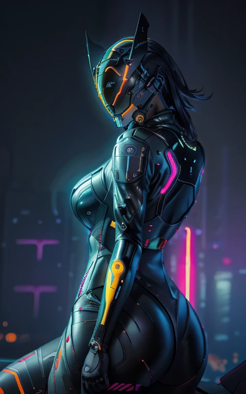Mechanical girl, ((mechanical beauty:1.2)), Very detailedな, Detailed Mechanism, Smooth range of motion, Exposed mechanical joints, metal texture, Black body, Cyberframe, Natural Skin Exterior Parts, Glossy body,Female Curves, Artificial eye, Sharp front teeth, Red glowing eyes, cyber punk, On the road, dream-like, Surreal, Dramatic lighting, Science fiction, Cinematic composition, (Highest quality:1.2, Very detailed, Attention to detail, digital coloring, High Contrast, masterpiece:1.2, Highest quality, Best aesthetics),