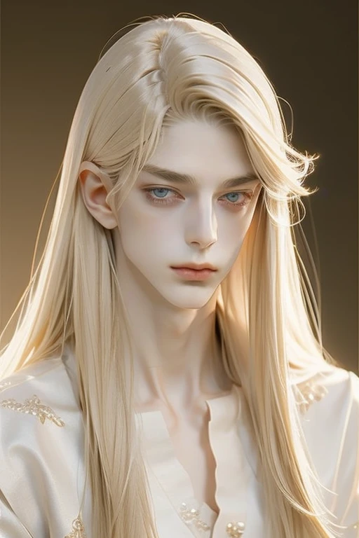 A pretty handsome,
delicate,
Skinny Male, 
Very long light blonde hair, 
Blue eyes, 
Slender and thin body, 
Full body view,
Delicate and soft facial features,
Slight smirk, 
Soft_light, 
Various Poses.
Watercolor Style