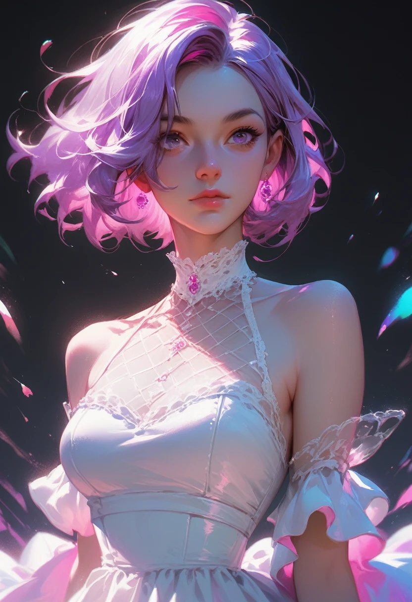 (obra de arte, melhor qualidade),1 garota, adorable, Bonitinho, sorridente, delicado, Detailed expression, dynamic pose!, arte digital detalhada, Neon lighting, Claro-escuro, Horror, Intrinsic Beauty, atraente, No estilo de Rossdraw e Yoshitaka Amano e Ito Junji e Alberto Saveso, animes kawaii, fantasia, 16 mil megapixels, dynamic lighting, Tetradic color, Neon lighting, Claro-escuro, lindo composition, fundo abstrato, dramatic lighting, olhos vermelhos, quieto, calm, brilho, obra de arte, melhor qualidade, 1 garota, (jinxlol:1.2), (ultra photorealista:1.3), (obra de arte:1.4), melhor qualidade, ((realista)), alta qualidade, ultra detalhado, ((imagem real)), ((realista skin)), ((realista face)),(illustration:1.05), (lindo:1.05), (lindo detailed eyes:1.05), (Cinematic Light:1.1), corpo todo, Precise proportions,  de 18 anos, corar, clavicle, abdominais, tecido duplo, lindo and delicado face, Pele clara, pele verdadeira, (detalhe do rosto), poros, super high resolution, 8k, Best quality parameters, obra de arte, super high resolution, (Realista 2.0), mais detalhes, pele detalhada, sorriso largo, dente branco, cabelo volumoso, olhos perfeitos e bem desenhados,  namorada, lindo, lindo, studio lighting, grande , grande lips, brilhante, hand on chest, apertando seios