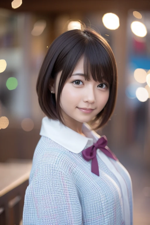 Tokyo city、一人Women、日本Women、Women、幸せなsmile、standing、(8k、Original photo、Best Quality、masterpiece:1.2)、(Realistic、Photorealistic:1.37)、Super detailed、
One girl、Cute little、solo、Beautiful detailed sky、Details Cafe、night、standing、(Red nose)、(smile:1.1)、(Mouth closed)、Small 、魅惑的なsmileを浮かべている、nightのアミューズメントパーク、Merry-go-round、Professional Lighting、Sony A7R4、Zesse 50mm F1.8、
Beautiful detailing、(Collared shirt:1.1)、Bow tie、Pleated skirt、(Short Hair:1.2)、Floating Hair、