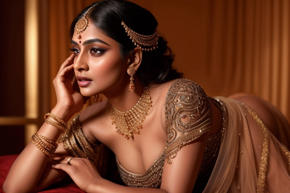 (editorial photograph of an Indian actress nia sharma,  energetic, 21 y.o. female), (wearing worn out clothes, detailed:1.3), ( natural big lips, highly detailed face:1.4), (background inside dark, moody, private study, studio lights:1.3), (8k, uhd, dslr, high quality, cinematic lighting, bokeh), (dramatic, award winning photography, incredible masterpiece:1.3) (strong depth of field), dark orange lips, nia sharma Hindi Actress(model), pale white skin, fair glowing skin,