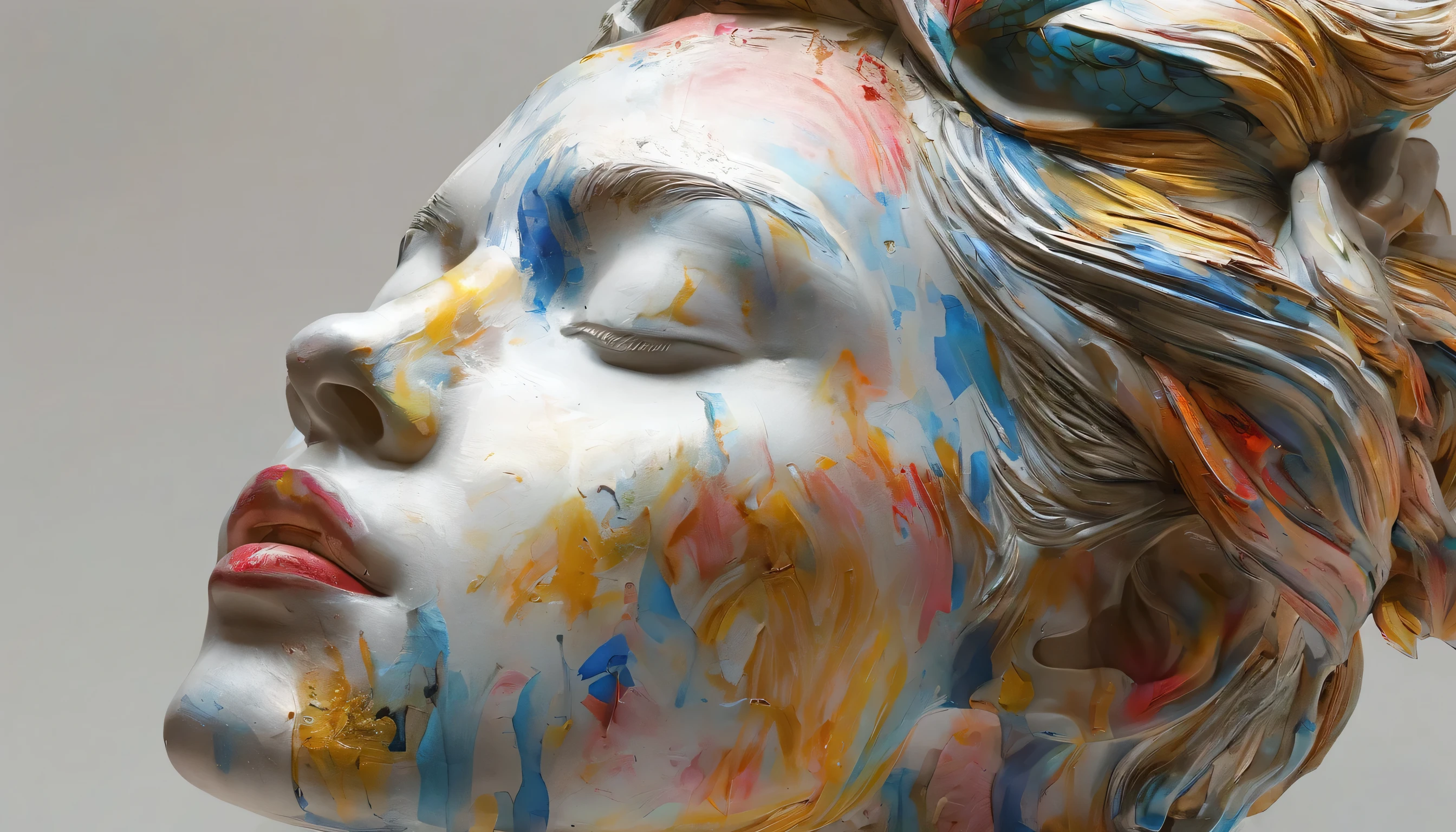 Artistic statues,3D Sculpture,,portrait,Face painted,