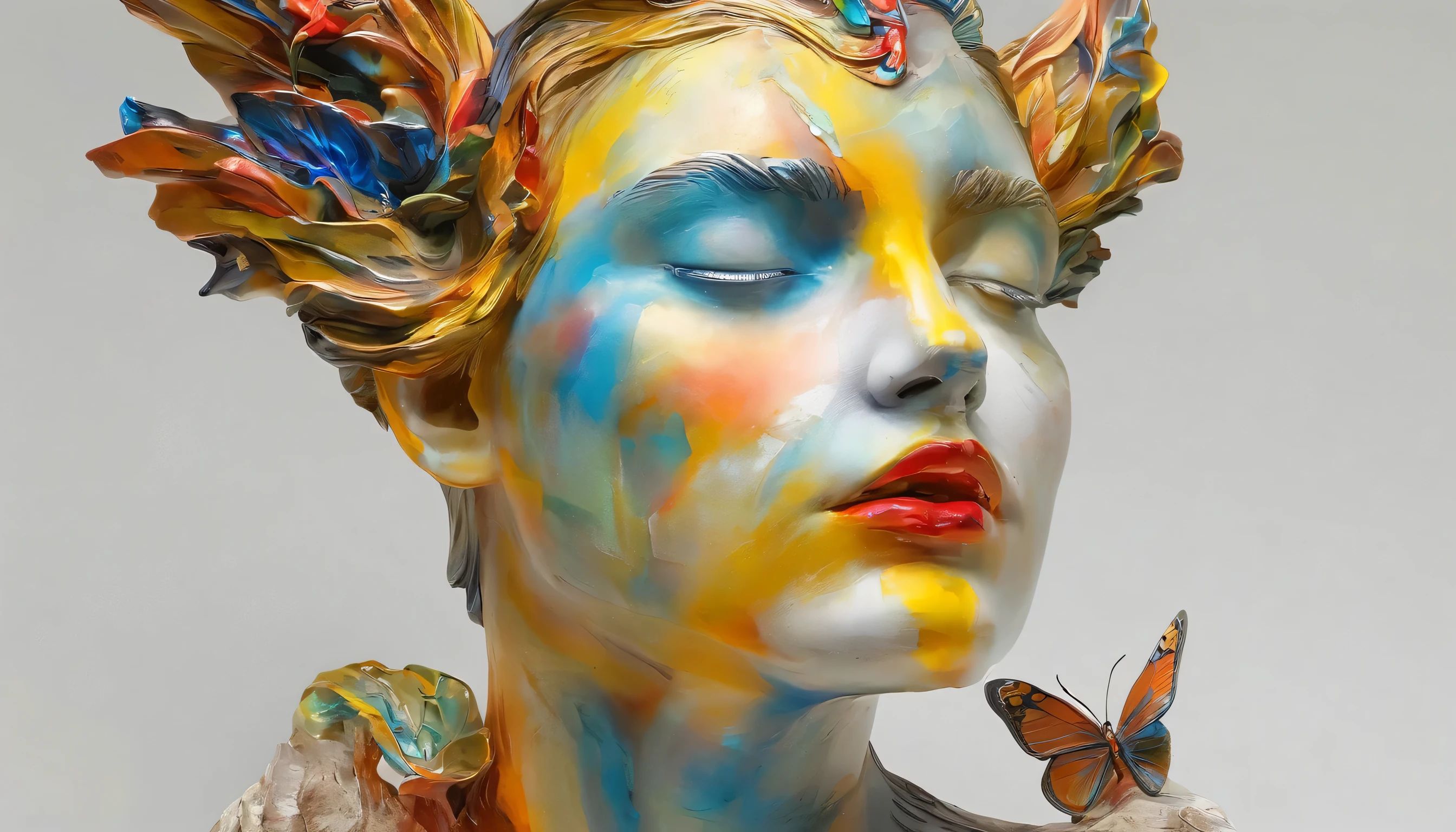 Artistic statues,3D Sculpture,,portrait,Face painted,