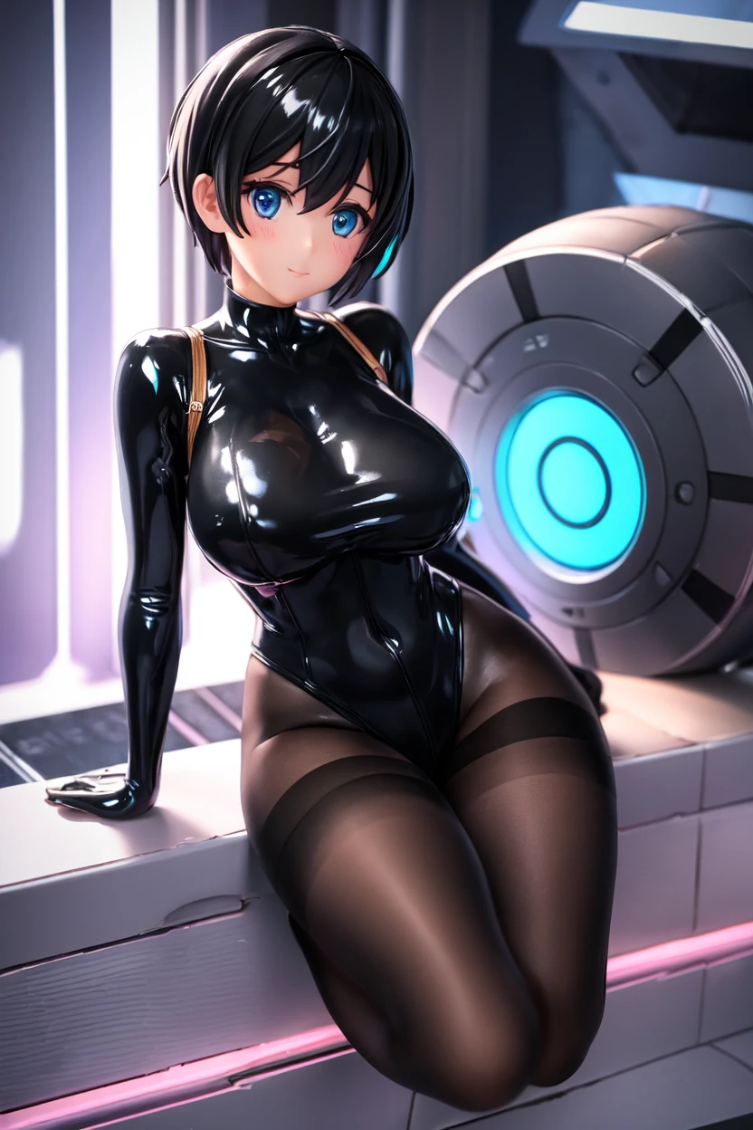 Masterpiece、Mesa、big breasts、Latex bodysuit、plug-in suit(neon genesis evangelion)、high heels、Beautiful art、high resolution、visual arts、、pretty eyes、of the highest quality、最high resolution、8K nsfw illustration