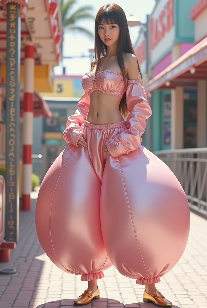 Beautiful woman in a random situation and place, sexy, thin, random color hair, random color eyes, large tits, wearing nice clothes that fit the situation, very happy, (full body:1.5), (Bubblegum Coquette:1.6), hyperrealistic, 8k, vibrant colors, sharp crisp image