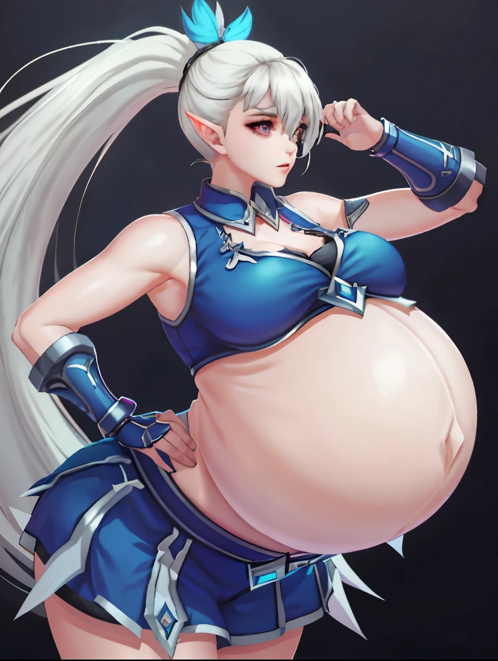 White ponytail hair,Big Baby Bump pregnant , Big , nipple, cum,16 years girl, Big pregnant Belly, Big Pregnant girl, Largest Belly of Pregnant, Huge Pregnancy Belly, blue eyes, huge 9 months Pregnancy Belly, Miya from Mobile Legends Bang Bang