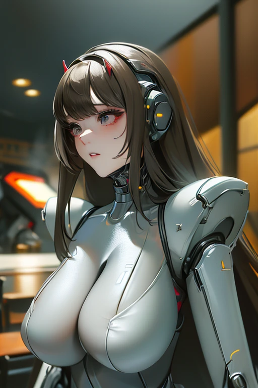 (masterpiece),(Highest quality),(Super detailed),(Best illustrations),(Best Shadow),(Absurd),(Detailed Background),(so beautiful), 16K, 8K, 4K,(Best Shadow),robotization,woman ,big bust,Robot Joint ,Metal skin,Black robot Suit,long hair,a black robot suit that covers the whole body,robot hand,cyber bodysuit,mecha head,(Detailed hands and fingers:1.2),Ball joint robot body,doll joint,beautiful face,beautiful robot girl,robotic eye,robotic hands,(no more human skin),android girl,cyborg girl,F cup, sexy body,(machine made joints:1.2),(machanical limbs:1.1),(blood vessels connected to tubes),(mechanical vertebra attaching to back),(mechanical cervial attaching to neck),no messy picture style,no emotion Viper(NIKKE)