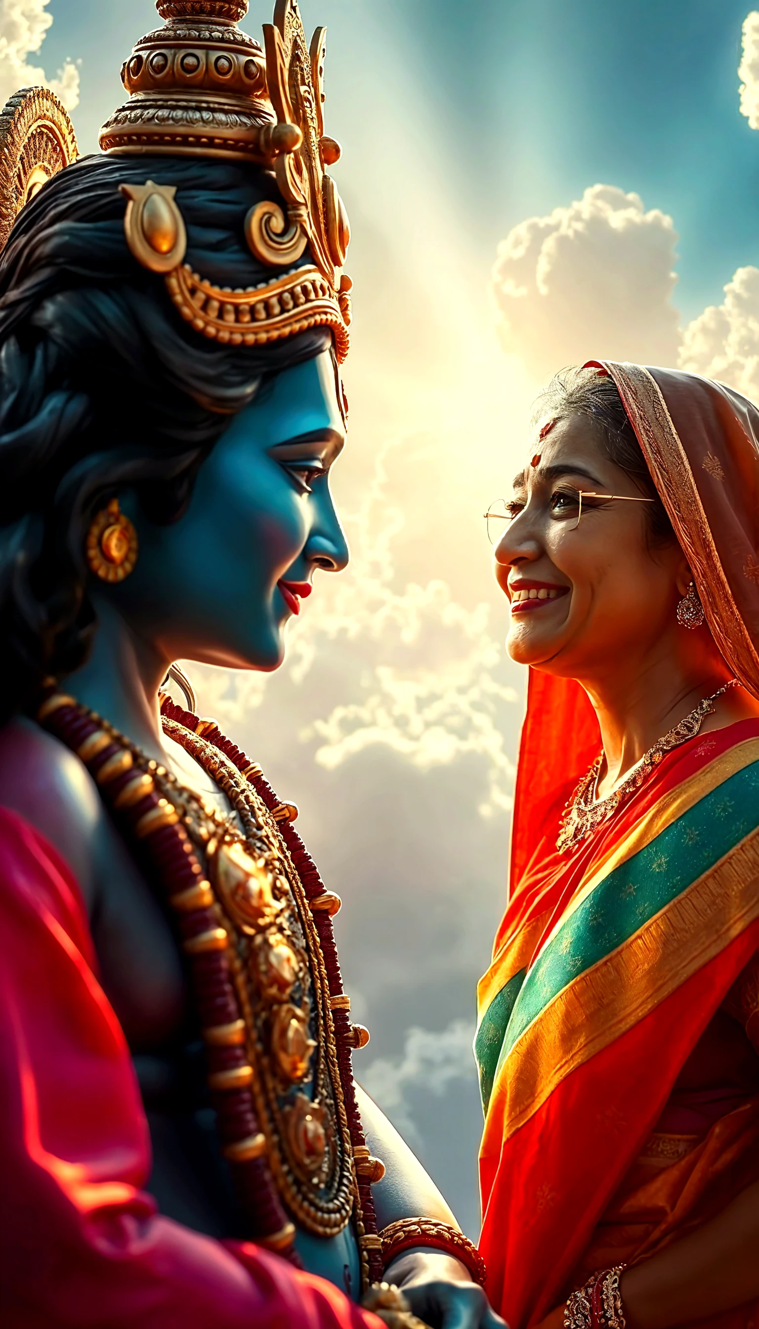 Janmashtami celebrations, with RadhaKrishna, beautiful view, villagers are celebrating