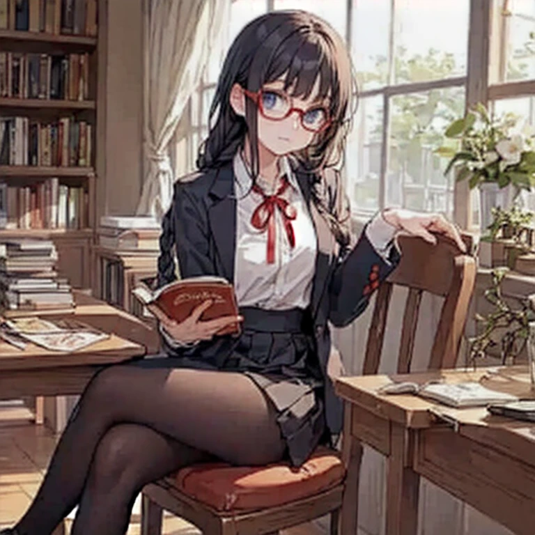 Beautiful Japanese woman in golf suit, Real Human, Detailed body, crouched, Live action, Glasses, Skirt flipping up, Office Lady