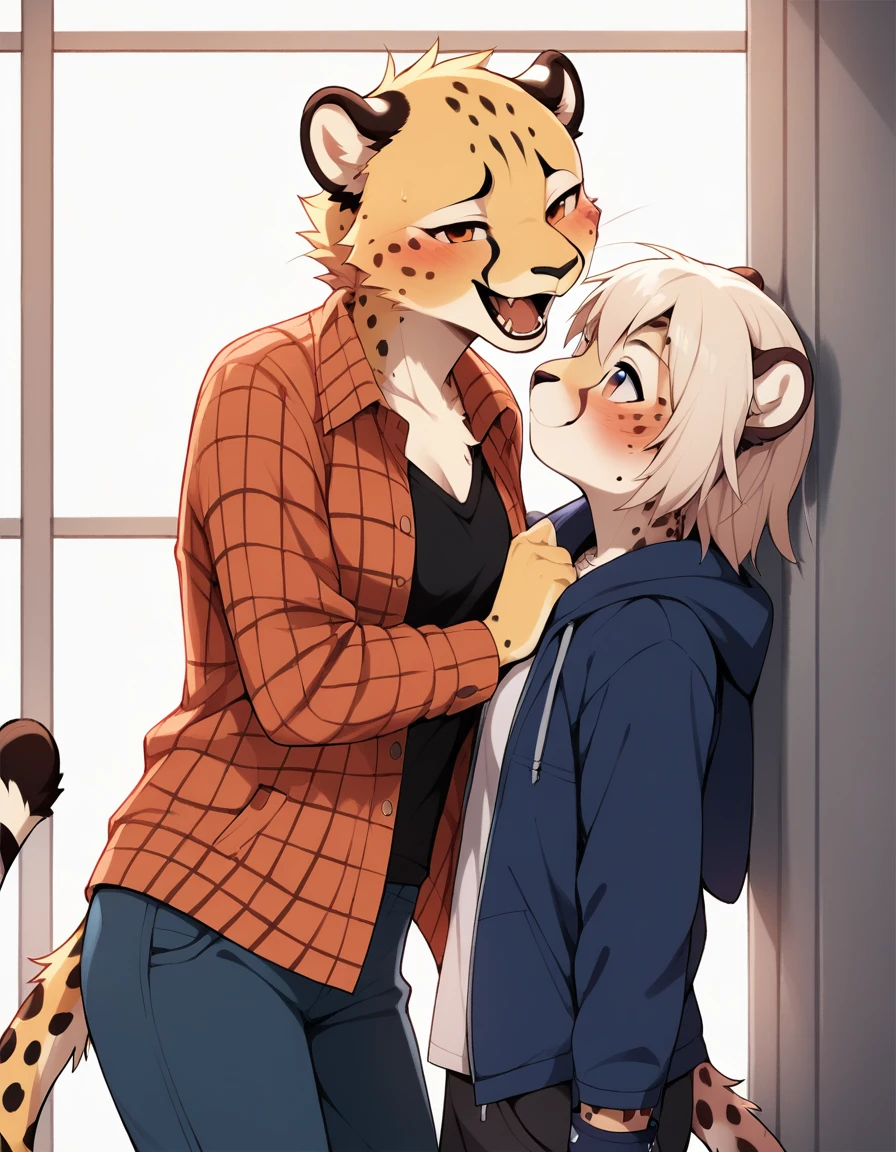 dagasi, body fur,  score_9, score_8_up, score_7_up, score_6_up, source_anime, rating_safe, dagasi_style, furry, cheetah, white skin, motted cheetah patern,  furry female,