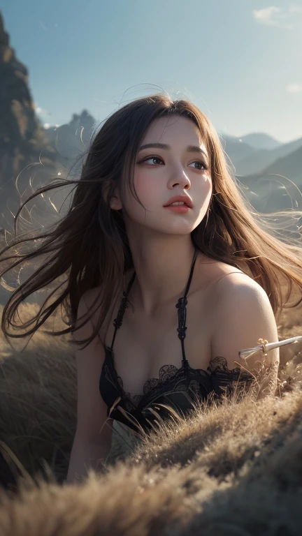 NSFW, Super High Quality, Masterpiece, Perfect Illustration, Extreme Details (Delicate Light and Shadow, Highly Dramatic Picture,)Zhong Hua, 1 Girl, Solo, Hanfu, Ancient_Chinese_architecture, Flower Field, Flowers, (big breast:1.2) (Realistic:1.4), Zen Entanglement, Mandala, Tangled, Official Art, Unity 8k wallpaper, super detailed, beautiful and beautiful, masterpiece, best quality, (Dynamic angle: 1.4), glowing skin, (Floating colorful flashes: 1) The most beautiful chaotic forms, elegant, brutalist design, bright colors, romantic depth of field exotic_dance, half_naked, detailed street background