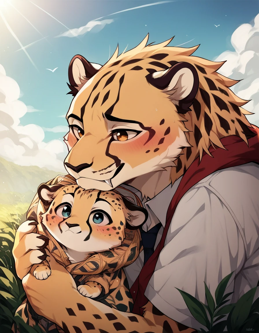 dagasi, body fur,  score_9, score_8_up, score_7_up, score_6_up, source_anime, rating_safe, dagasi_style, furry, cheetah, white skin, motted cheetah patern,  furry female,