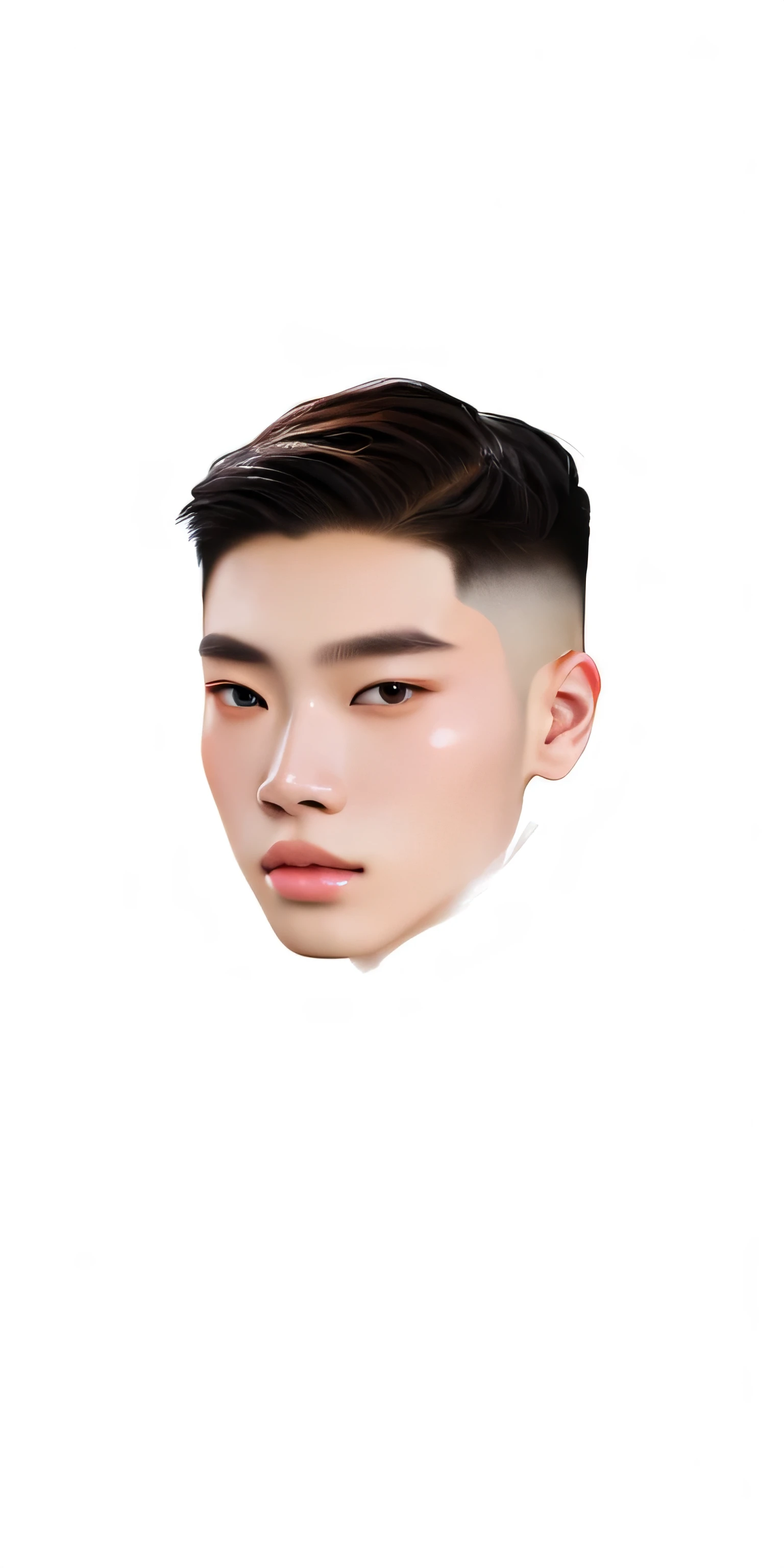 a close up of a person with a nose ring on a white background, inspired by Yanjun Cheng, wan adorable korean face, inspired by Kim Myeong-guk, single realistic face, guweiz, realistic. cheng yi, inspired by Zhang Han, asian face, south korean male, inspired by Xiao Yuncong, realism artstyle, inspired by Russell Dongjun Lu khmer myloev