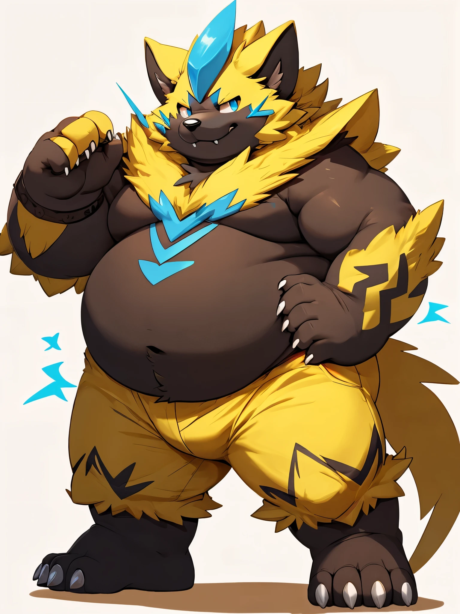 Standing pose,solo，male people，chubbiness，small fat，Bare-chested， solo， Detailed pubic hair， A high resolution，， tmasterpiece，Excessive obesity，Obesity in the extremities，Correct body proportions，overweight，roadhog，proportions，overweight，zeraora