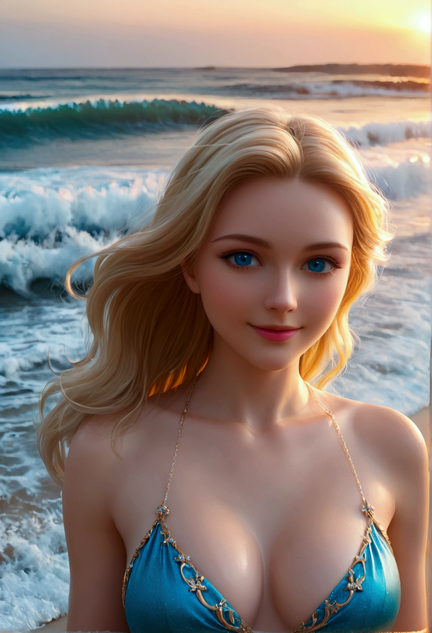 portrait Paris Hilton, wearing mermaid costume, against the background of the ocean, character portrait, 3 9 9 0 s, wavy hair, intricate, elegant, highly detailed, digital painting, artstation, concept art, smooth, sharp focus, illustration, art by wlop, charlie bowater and alexandra fomina, 36k, glittering, shining, correct anatomy