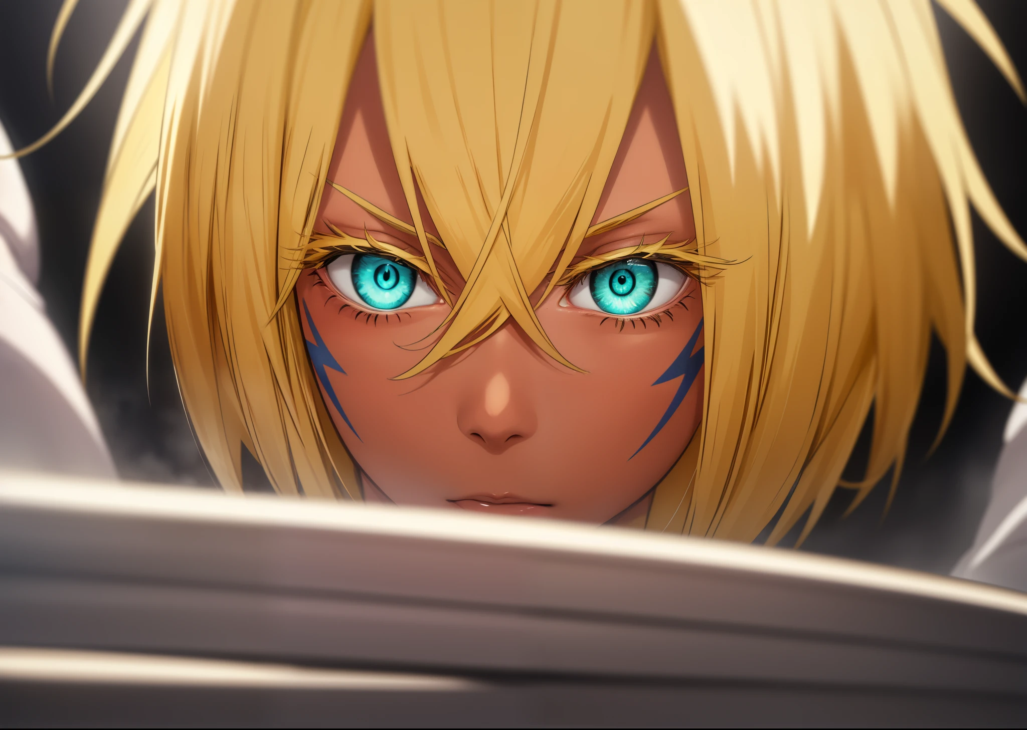 halibeltier, halibel tier, short hair, blonde hair, green eyes, dark skin, dark-skinned female, facial mark,
BREAK (black and lime green super sexy dealer bunny costume:1.2),
BREAK ((ARMS BEHIND BACK:1.5)),
BREAK (masterpiece:1.2), best quality, high resolution,NSFW ,unity 8k wallpaper, (illustration:0.8), (beautiful detailed eyes:1.6), extremely detailed face, perfect lighting, extremely detailed CG, (perfect hands, perfect anatomy),