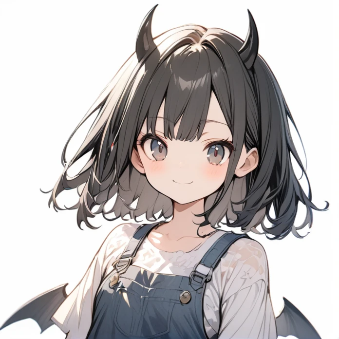 girl　Black Hair　devil　Overall black